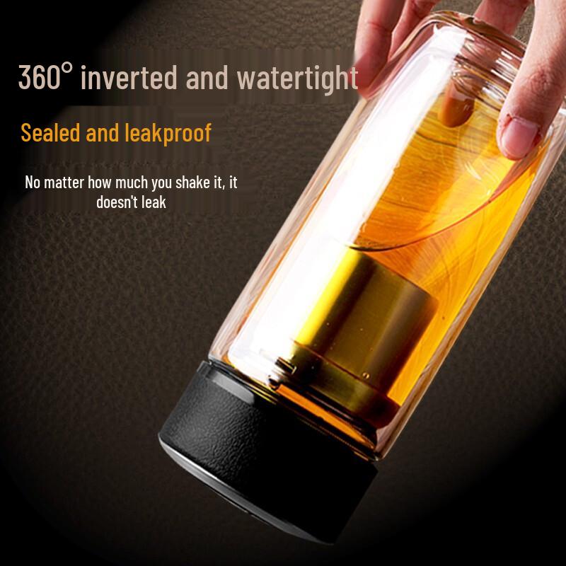 Portable Double Wall Glass Tea Infuser Cup