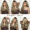 EASIHAIR Parrucche sintetiche lunghe ondulate, parrucca bionda con capelli ombré con frangia per donne, parrucca da cosplay quotidiana, resistente al calore