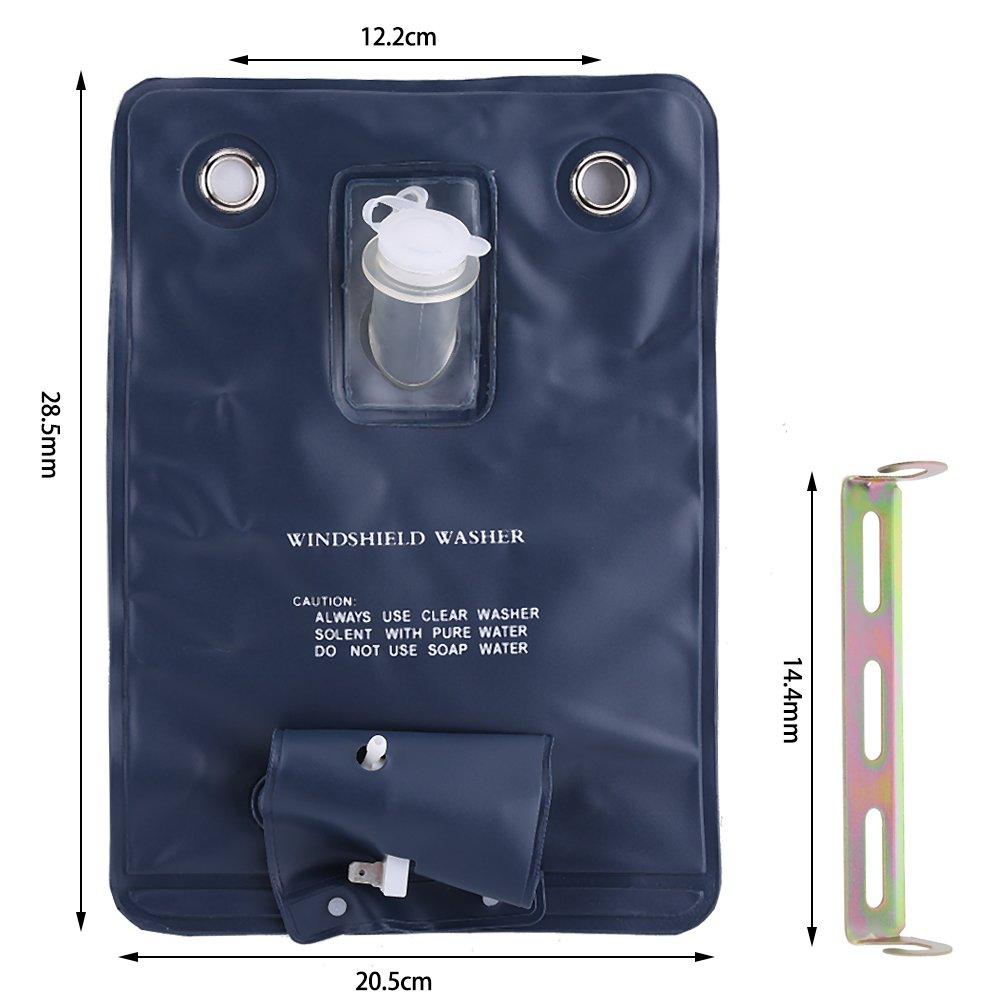 Waschermotor Wu Qiilu Universelles Scheibenwischerpumpe Beutel-Kit mit Spritzknopfschalter für Oldtimer