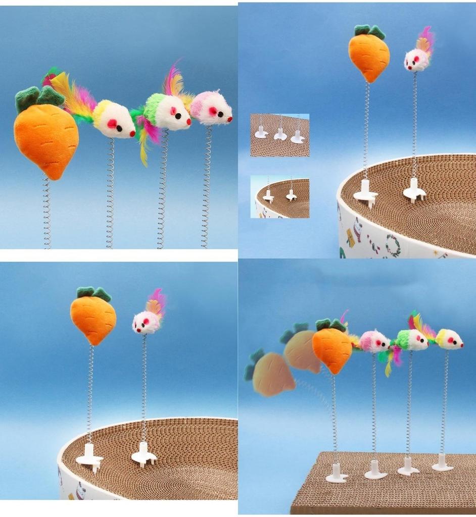 Strapazierfähiges Kunststoff-Katzenkratzbrett-Spielzeug Spaß und fesselnd Zufällige Farben oder Karotte) Perfekt für Ihren Katzenfreund