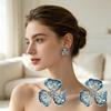 Luxurious Crystal Gradient Three-Petal Flower Stud Earrings for Daily Wear