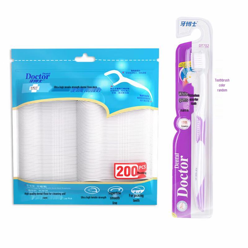 Dr. Denti High-Tensile Dental Floss Picks with Toothbrush