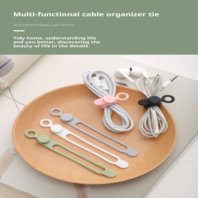 Silicone Cable Ties,Cord Organizer,Cable Straps,Reusable Cord Ties,Travel Cable Organizer ,Cute Elastic Tie, Wire Ties