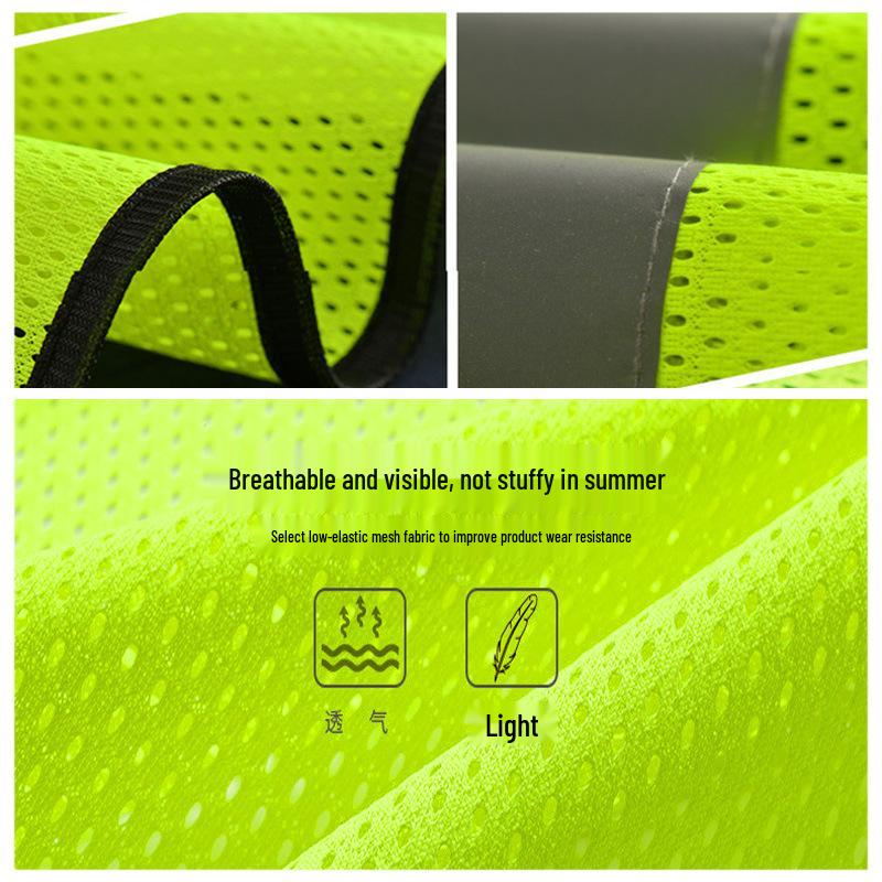 Reflective Multi-Pocket Mesh Safety Vest for Construction Sites - Breathable, Multi-Color Workwear