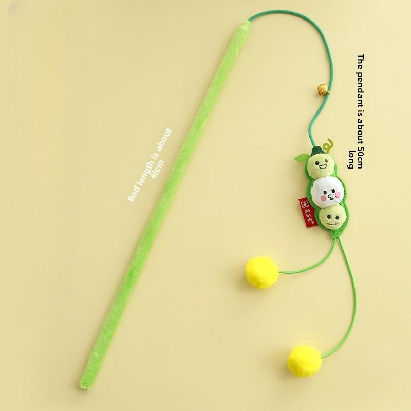 

Игрушка для кошек Интерактивная Дразнящая плюшевая Горох Кошачья мята Игрушка для котят для кошек, чтобы жевать и гоняться Игрушка-дразнилка для кошек Игрушка-палочка-дразнилка для домашних кошек зелёный