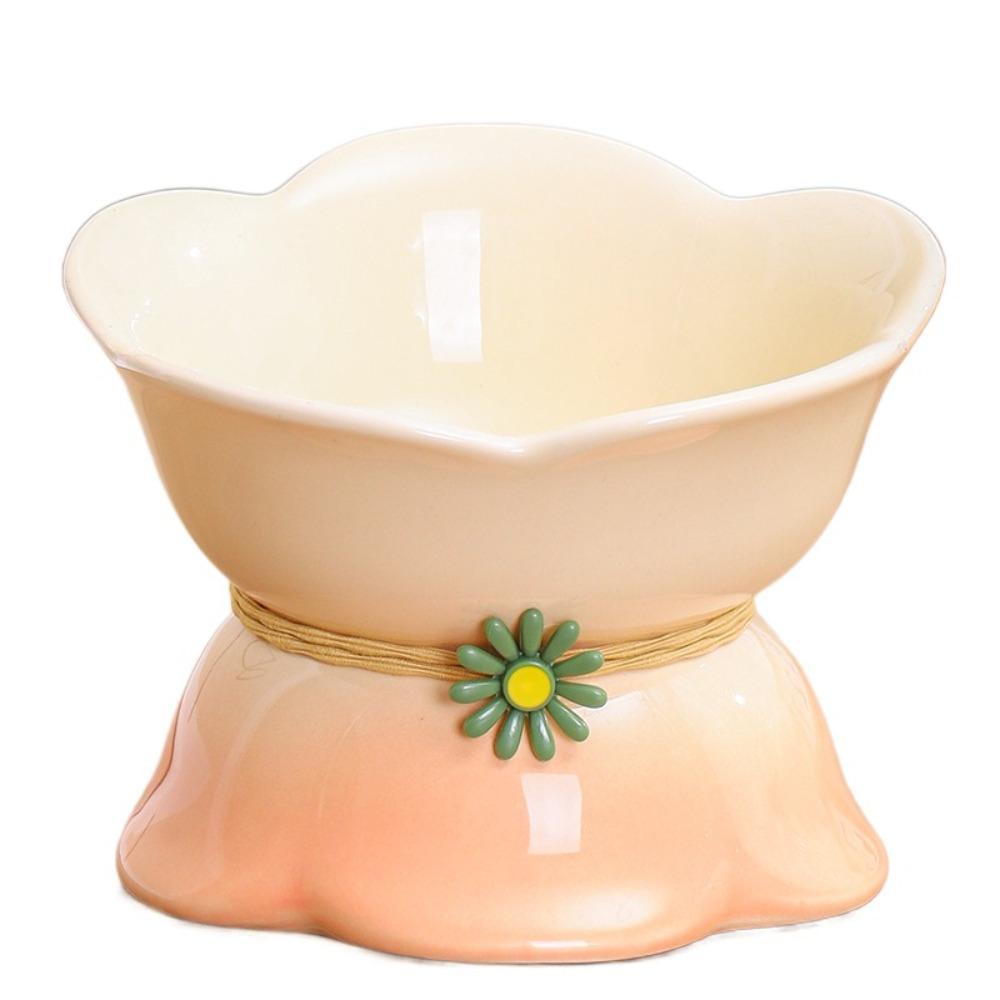 

Gradient Color Pet High Foot Bowl Ceramic Pet Drinking Feeder Cat Bowl Water Container