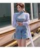Corea del Sud Dongdaemun Gilet Senza Maniche Trasparente a Collo Alto - Top Sexy Slim Fit da Donna