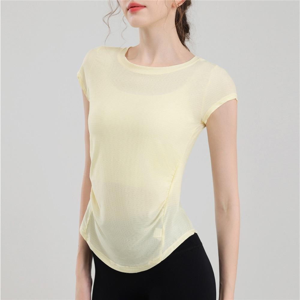 Sports Short Sleeved Women's Summer Thin Loose Mesh Pilates Yoga Hoodie Top Quick Drying Fitness Running T-shirt