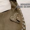 Casual Y2K Suede Shoulder Bags for Women Rivet Design Cool Girls Crossbody Bag Purse Versatile Female Underarm Hobos Handbags
