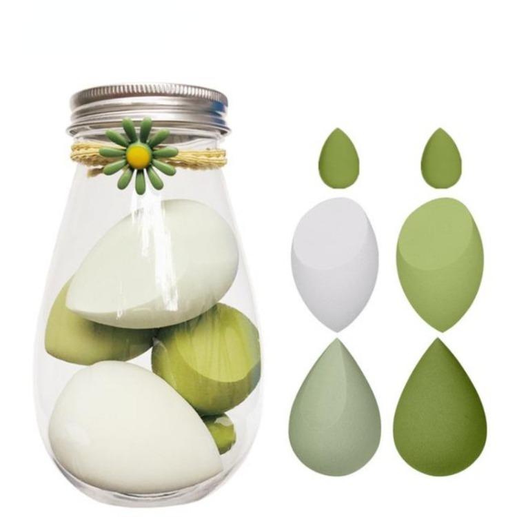 4/5/6ks Sada houbiček na make-up Kosmetická labutěnka pro krémový krémový korektor na make-up s krabičkou Flower Series