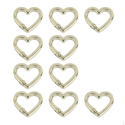 10 Pieces Spring Rings 3/4inch Heart Shaped Jewelry Making Keyring Buckle Push Snap Hook Clip Round