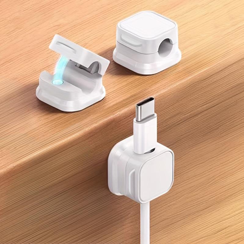 3/6pcs Magnetic Cable Organizer Holder Desktop Hidden Cord Clips Reusable Wire Storage Gadgets for Home Office Cables Management