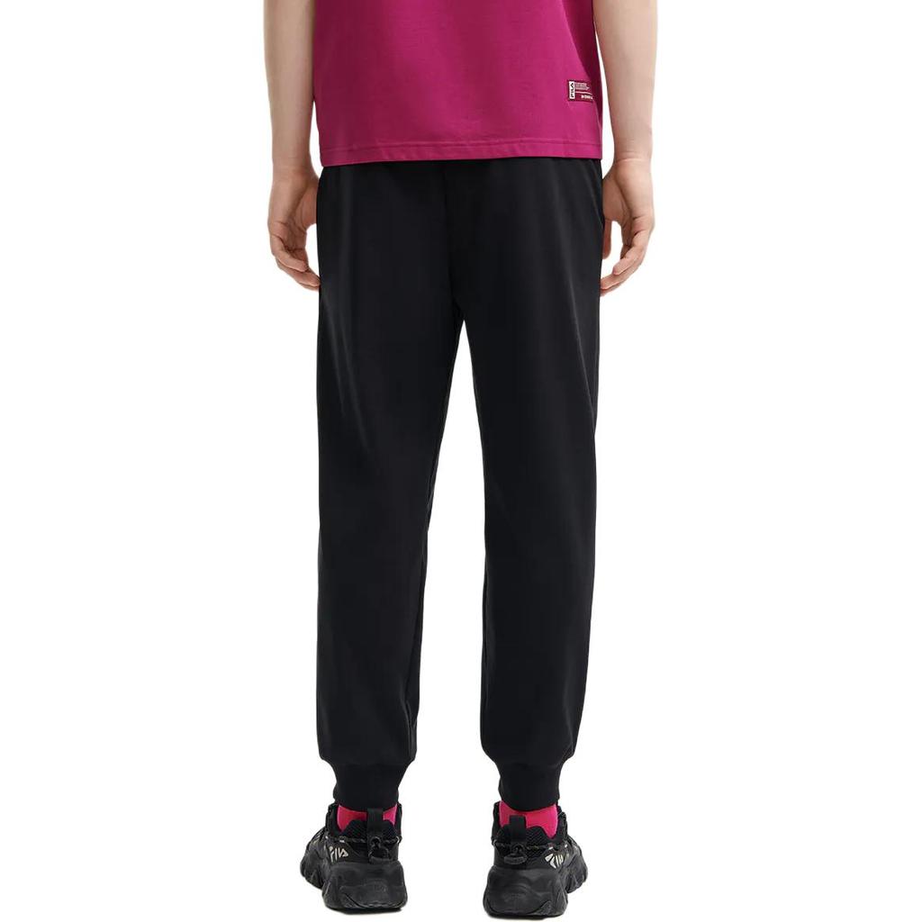 Fila Original Solid Color Comfortable Cuffed Casual Pants Men Bottoms Black F11M429604F-BK