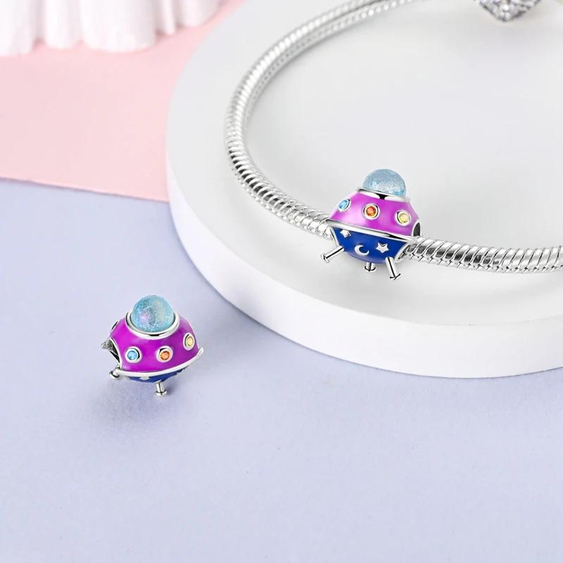 Charms Platacolorful Ufo Planets, Moons, Stars, Beads Fit Originalbracelets Charms For Women Jewelry Diy Making Gifts