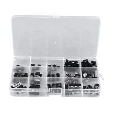 100PCS 12 Types Amplifier Chips and 20PCS DIP Sockets Integrated Circuit Chip Assortment Set Single