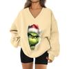 Women's Loose And Comfortable Letter V-neck Sportswear Long-sleeved Sweatshirt Daily Matching Clothes