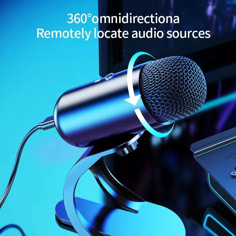 Professional Wired Conference Microphone Desktop High Voice Quality Mic Computer Gaming USB Microphone