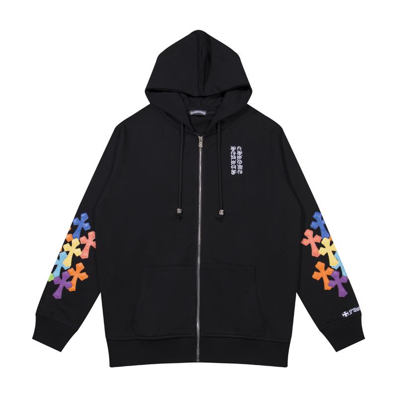 Chrome Heart Pure Cotton Terry Zip-Up Hoodie with Hood