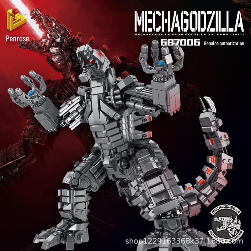 Penros Dinosaur Battle Puzzle: Godzilla vs. King Kong Gorilla - Compatible with Lego Blocks, Perfect Gift for Boys