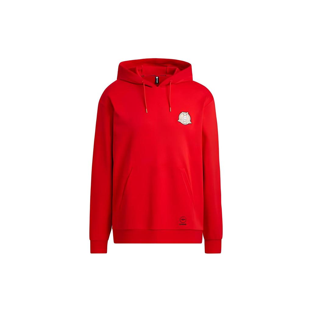 adidas Felpa con cappuccio e stampa logo Neo Pure Color Manica Lunga Top da uomo Rosso IQ1589