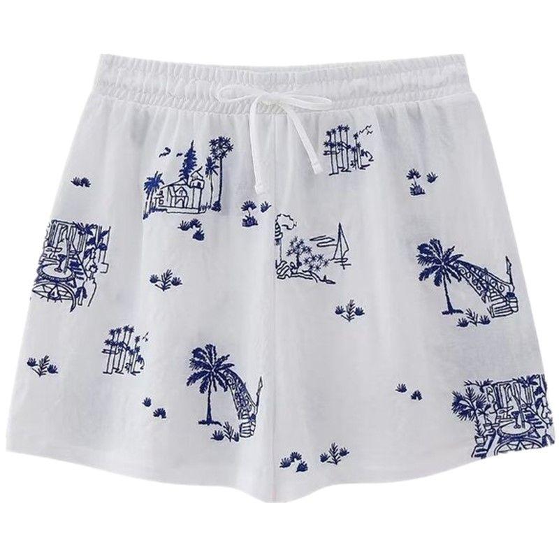 

Fashion Style Summer New Arrival Women s Clothing Stylish Easiest for Match Slim Looking Mid Waist Embroidery Shorts 1165627 060 Figure Color L