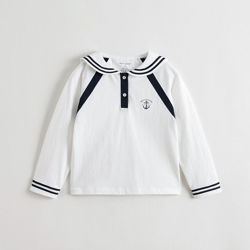 Mark Jenny Girls  Navy Academy Long Sleeve T-Shirt Children s Thin Sweatshirt 2026 Spring New Style 551209