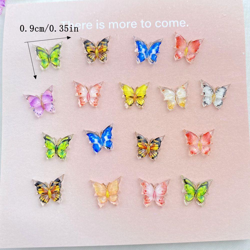 50Pcs New Cute Resin Small Sparkling Butterfly Flat Back Ornament Jewelry Making Manicure Hairwear  Accessories