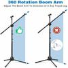 Perfect for end-of-year parties, this boom microphone stand features a tripod, a stable foldable telescoping arm, a 360-degree adjustable height, and