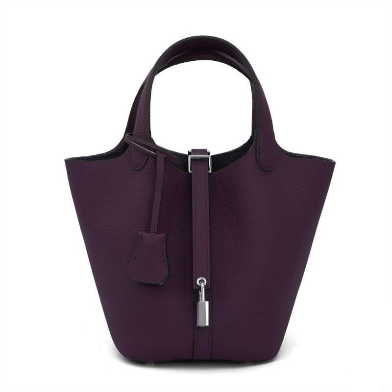 First-layer Cowhide Bucket Bag 2026 All-matching Genuine Leather Vegetable Basket Women's Large Capacity Tote Handbag