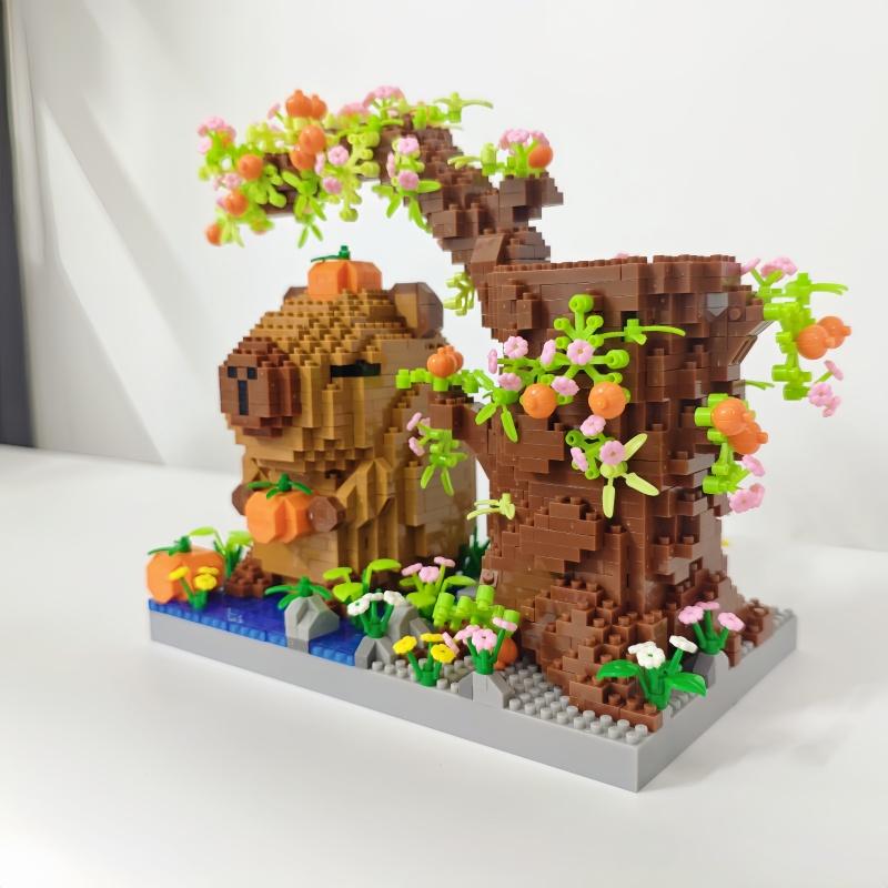 KNEW BUILT DIY Unique Capybara Pen Holder Micro Mini Building Block Toy-Ideal for Kids' EntertainmentHoliday GiftStudent Use