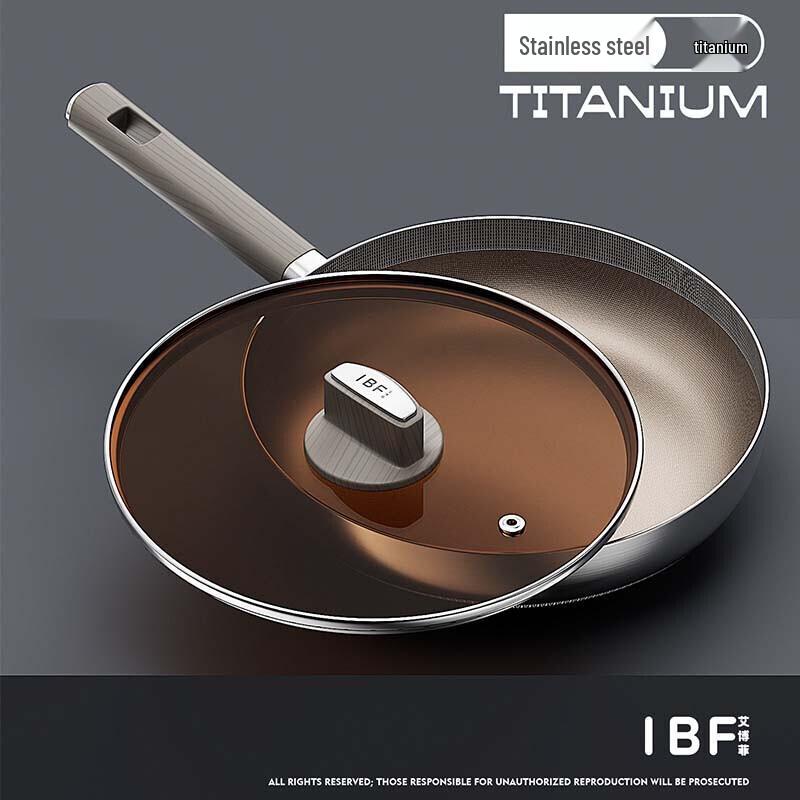 IBF 32CM Multi-layer Steel Titanium Fry Pan & Wok