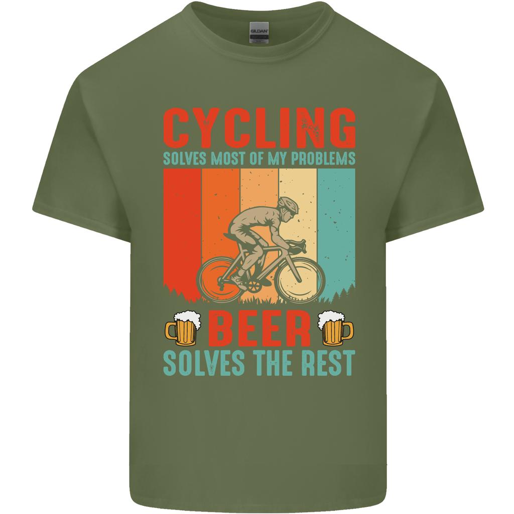 Cycling Funny Beer Cyclist Bicycle MTB Bike Unisexs Light Cotton TShirt