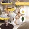Sunflower Cat Tree with Scratching Post Cat Climbing Frame Anti-Slip Lovely Cat Jumping Platform for Pet Playground Small Nest