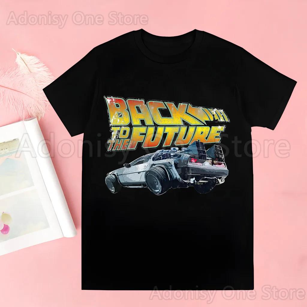Back To The Future Delorean T-shirts Men Summer Graphic Tees Funny Shirts For Man Tshirts Crew Neck Harajuku Tops