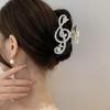 Luxury Red Rhinestone Musical Note Hair Claw for Voluminous Updos