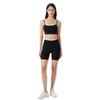 Two-Piece Strappy Sports Bra & Three-Quarter Shorts Yoga Set with Color Block Stripe