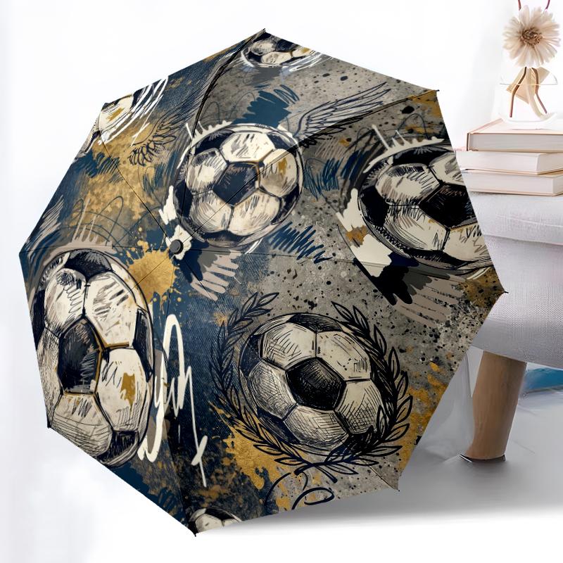 

1pc Sturdy 8-Bone Auto Umbrella, Deep Green Desert Wildlife Umbrella, Digital Printed, Foldable Umbrella for On-the-Go Outdoor Use