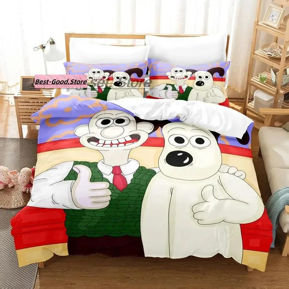 Kawaii Gromit Bedding Set Single Twin Full Queen King Size Bed Set Aldult Kid Bedroom Duvetcover Sets Print Anime Bed Sheet Set