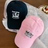 Cute Red Dog Baseball Hat for Women Japanese Niche Retro Versatile Face Showing Small Big Head Circumference Baseball Hat