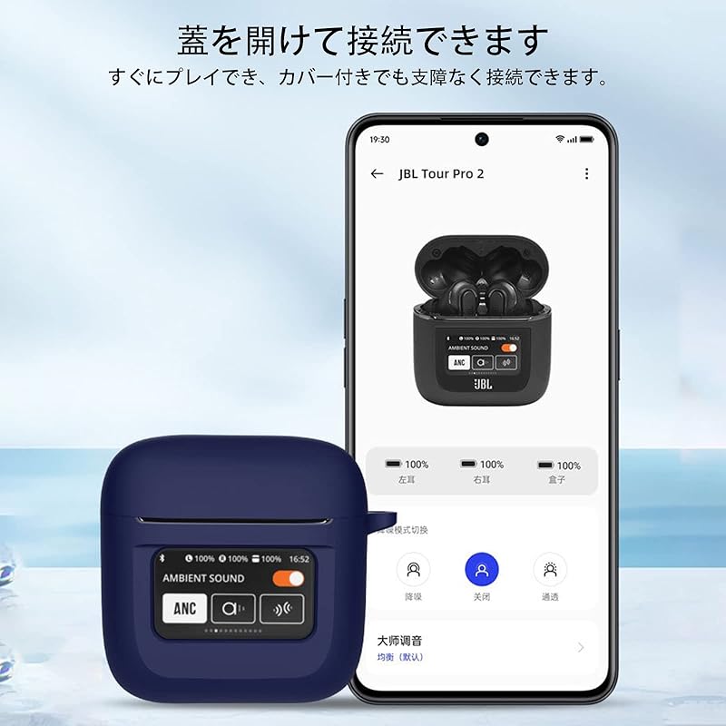 KANOYO For JBL TOUR PRO 3 case silicone Earphone full protective cover Full protective cover With carabiner correspondence Shockproof Scratch