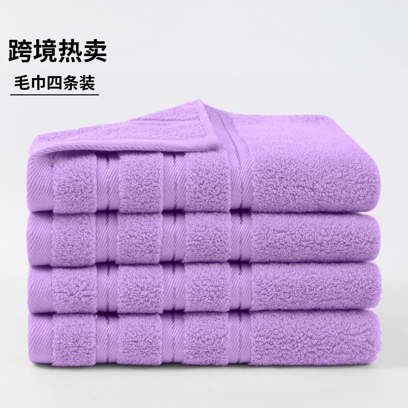 

4 packs of multi-colored pure cotton towels, household plain cotton towels can be embroidered 72X34x4 strips peacock синього кольору