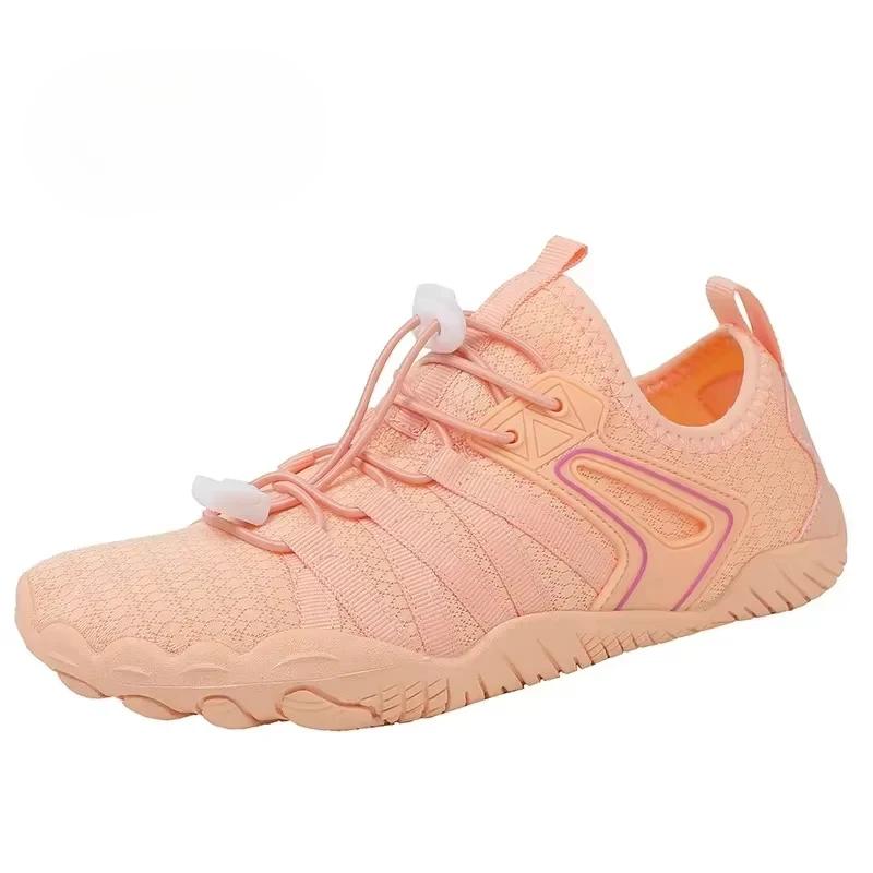 

Unisex Quick-Drying Breathable Sneakers Men Water Shoes Barefoot Shoes Women Aqua Wading Shoes Adults Outdoor Training Footwear 46 розовый