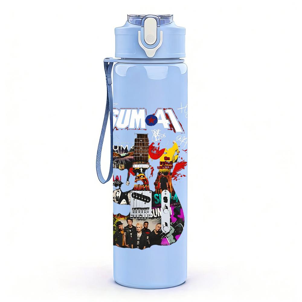1PC Retro Multi Character Cartoon Colorful Print 750ml Portable Sports Water Bottle Leakproof Gym Outdoor Travel Drink Cup