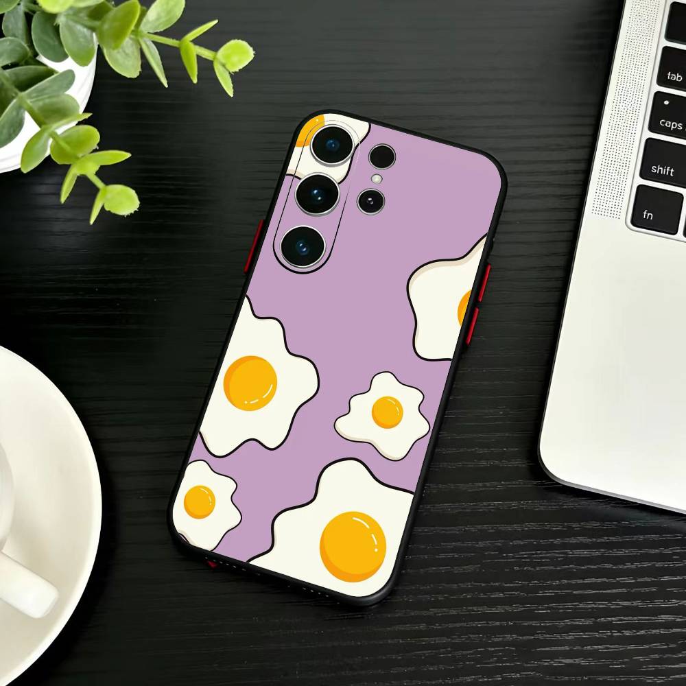 Fried Egg-ins Phone Case For Samsung S26,S25,S24,S23,S22,S21,S20,Plus,Fe,Lite,Others Black Cover