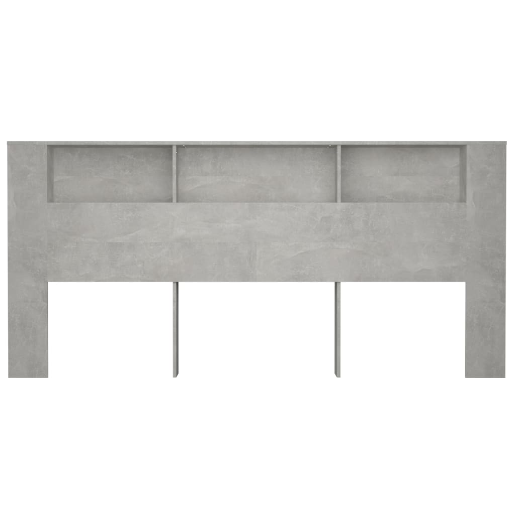 Vidaxl Wezgłowie Łóżka Z Półkami, Szarość Betonu, 220X18,5X104,5 Cm