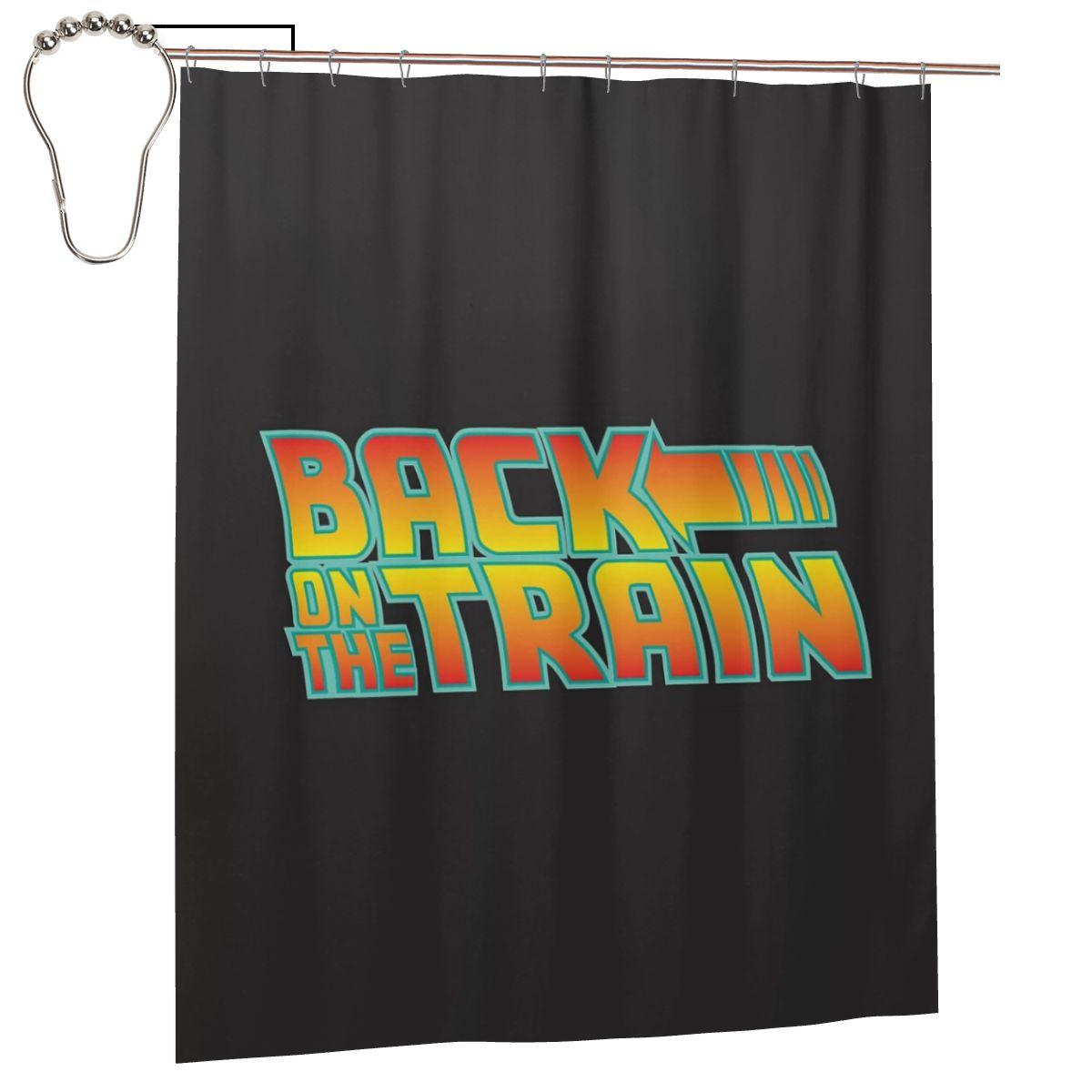 

Retro Back To The Future Shower Curtain Bathroom Polyester Waterproof Bath Curtains With Hooks W60H190(CM)-1 Pcs