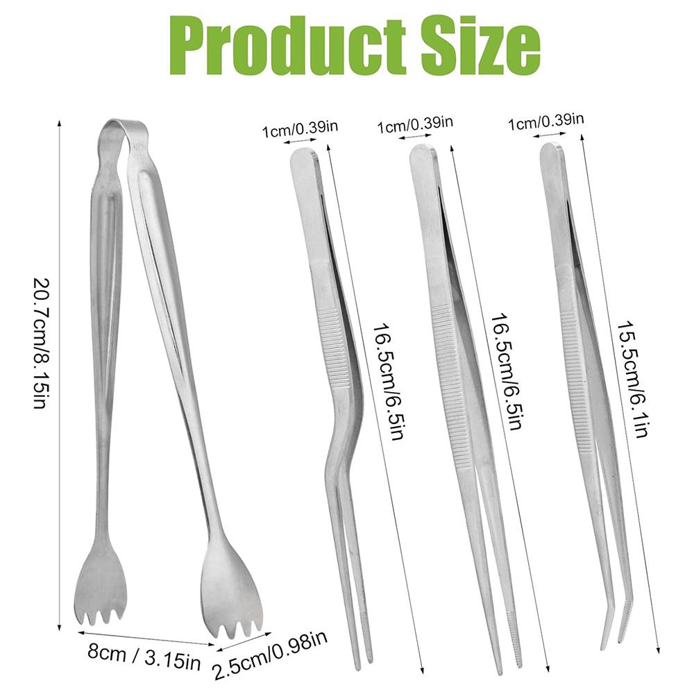 Seedling Transplant Tongs Set 4pcs for Gardening Plant Lowering