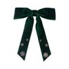 Elegant Velvets Bows Tie Brooch Pin Women's Christmas Rhinestones Snowflake Bowtie Pre Tied Bowknot Corsage Necktie