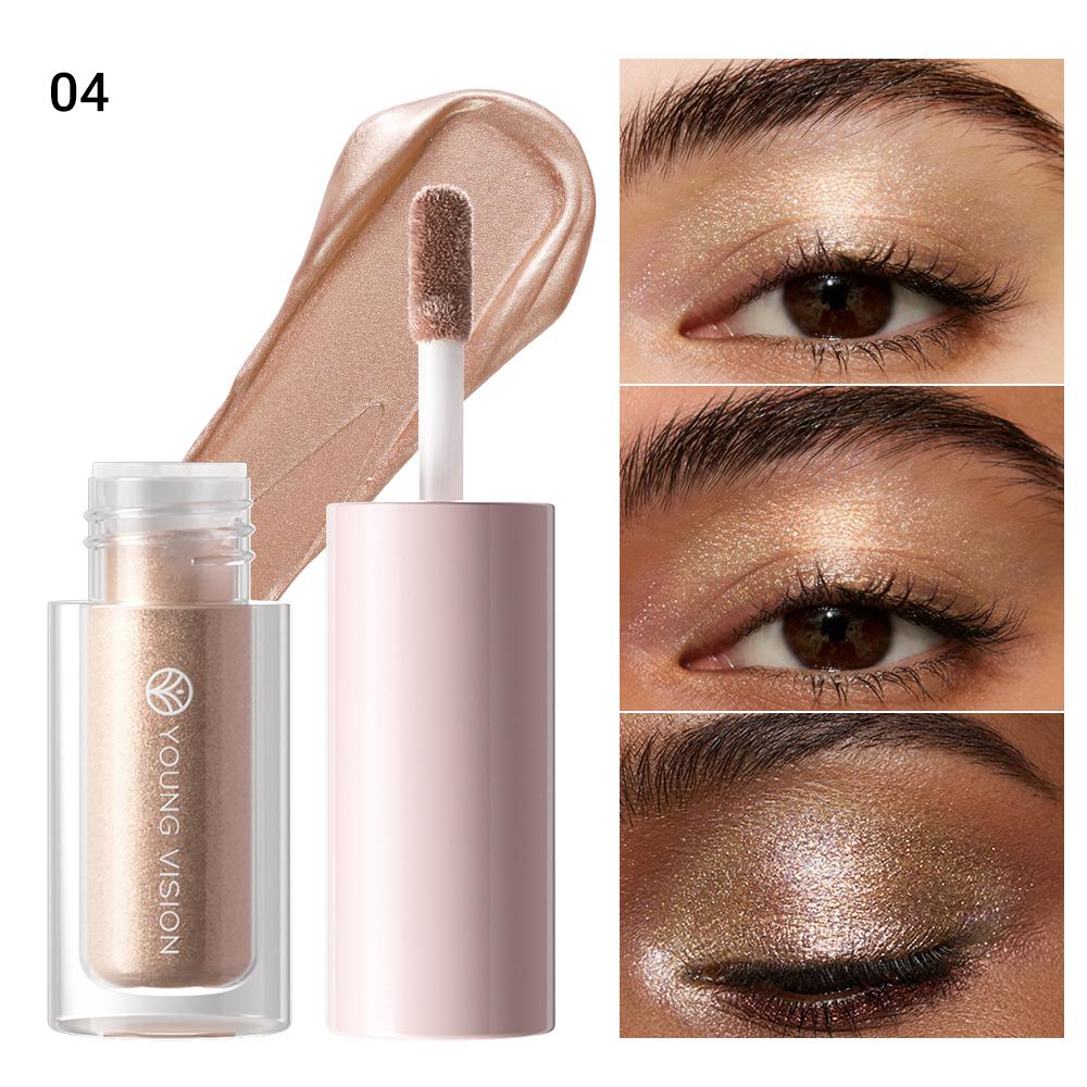 6-color Waterproof Metallic Liquid Eyeshadow Sparkle Glitter Eye Pigment Long Lasting Quick Dry Eye Makeup for Women
