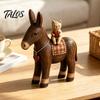 Retro Donkey Figurines Rustic Resin Figurine, Farmhouse Style with Cat Tabletop Artistic Home Embellishments Decoration, Vintage Country Animal Statue
